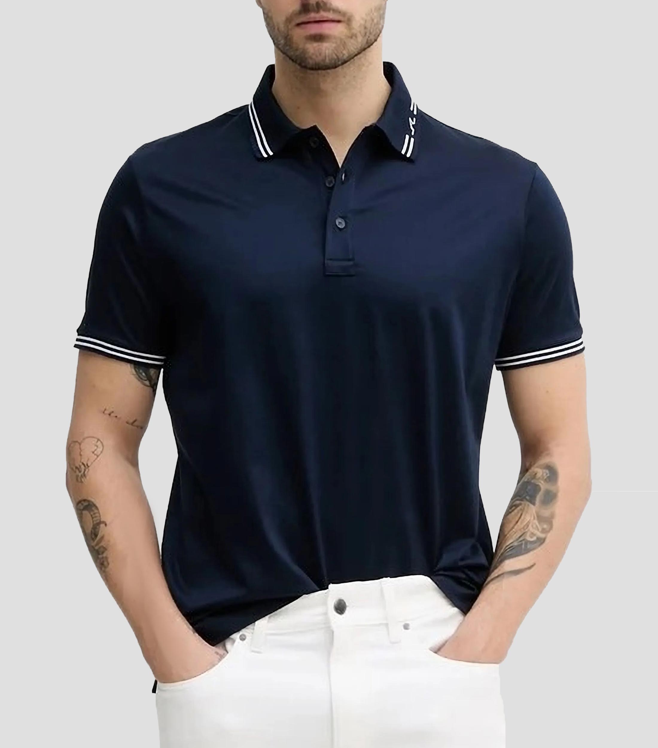 Playera tipo polo manga corta lisa Hombre
